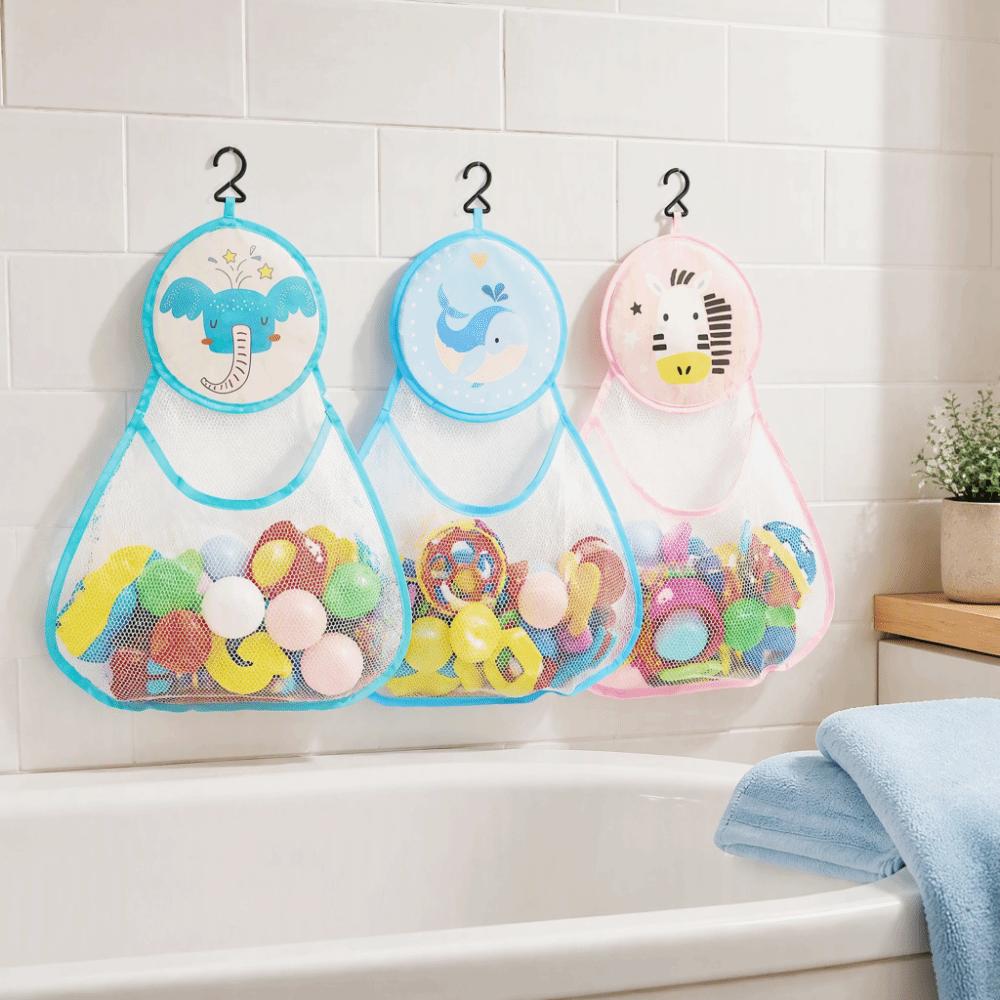 Mesh Bathroom Storage Organizer Waterproof Cloth Hanging Mesh Storage Bag for Baby Kids