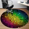 1 Stück Teppich mit Discokugel-Muster für das Büro, rutschfest, runder Teppich, weich & bequem, Teppich für das Büro, leichte runde Bodenmatte yy251226086