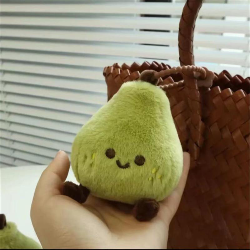 Kleine grüne Birne Plüschpuppe 8 cm hoch Schönheitsanhänger Rucksackzubehör Bestes Freundinnen-Geschenk Kuscheltier für Alter 3+ 0-10cm