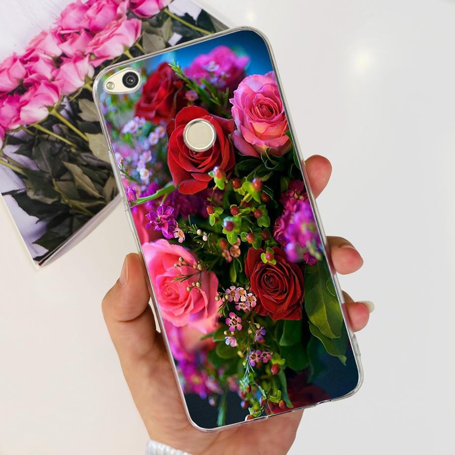 For Huawei P8 Lite 2017 Case Honor 8 Lite Popular Flowers Cartoon Cover Soft Silicone Phone Cases For Huawei P9 Lite 2017 Bumper
