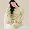 Aifen Teng Women's Pajamas Set: Pure Cotton, Long Sleeve, Long Pants, Casual Home Wear, Suitable for Spring, Autumn, and Winter.