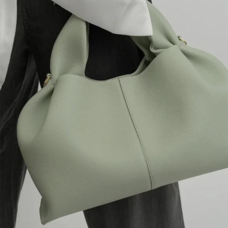 

Чистый цвет во французском стиле, сумка для завтрака, модная сумка через плечо с облаком, женская сумка через плечо в стиле ретро, ​​материал из искусственной кожи L(32x16x19cm) зелёный