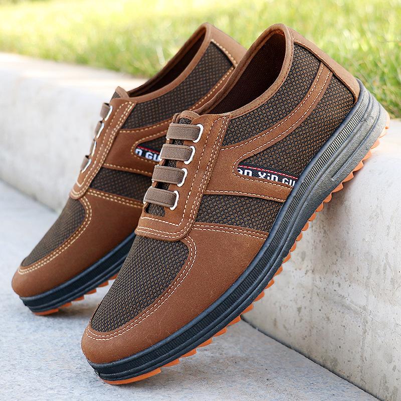 

Shoes men s one-pedal casual work shoes Beijing cloth shoes summer sports fly-woven mesh shoes breathable and comfortable 43
