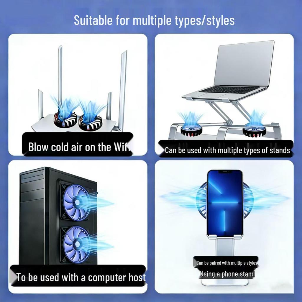 Magnetic Cooling Laptop & Tablet Stand with Silent Phone Holder & LED Lights