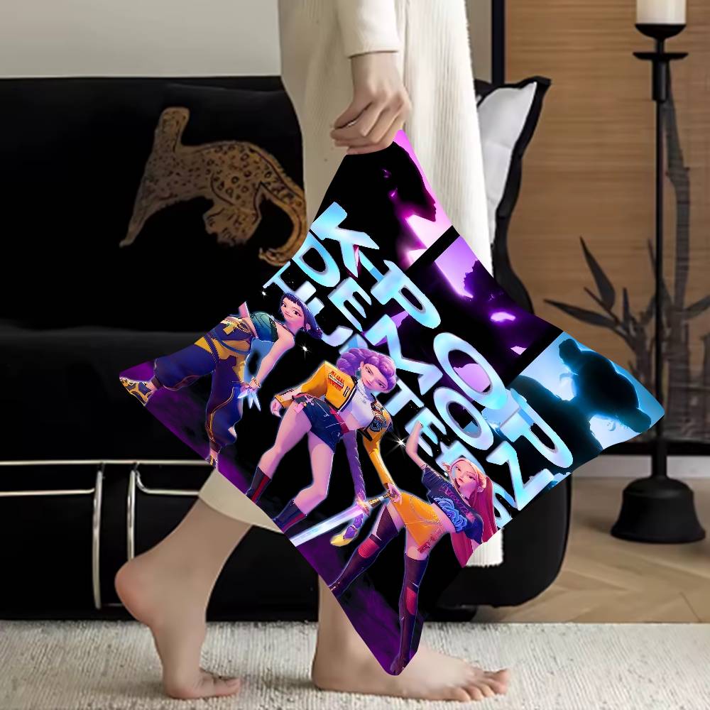 

Чехол на подушку Kpop Охотники на демонов Персонализированный чехол на подушку Детская спальня Декор для вечеринки Чехол на подушку Детский подарок на день рождения double sided printing:30x30 cm