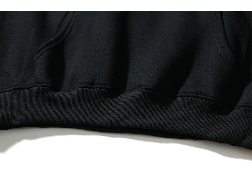 Heavyweight Cotton Drop Shoulder Hoodie - Trendy American Style Autumn Print for Men.