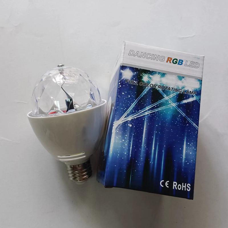 

LED 3W Seven-Color Rotating Magic Ball Light Bulb for Home, Stage, or KTV Bars B22 Bayonet Base