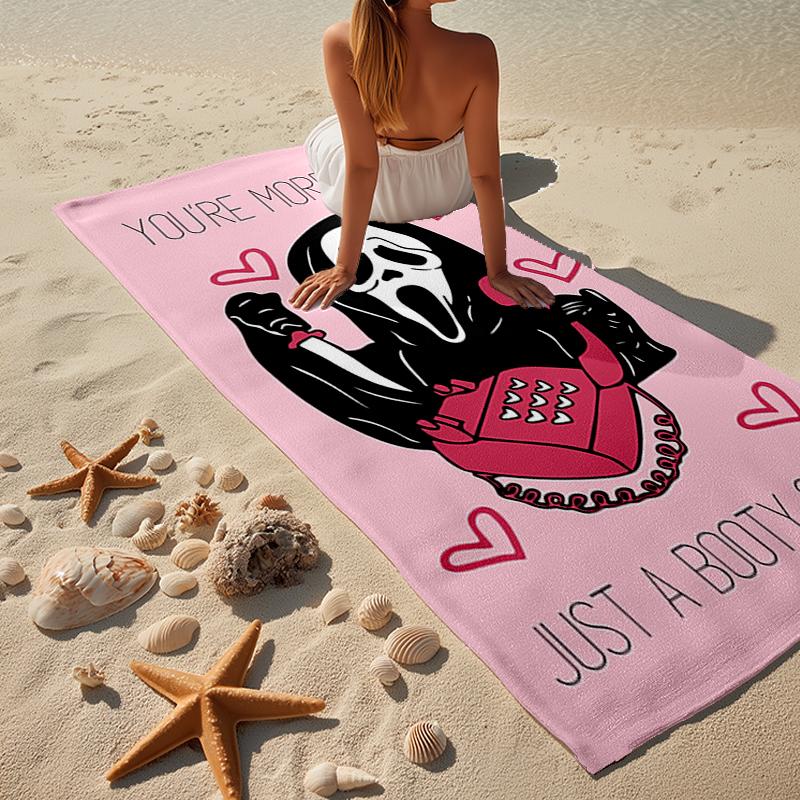 Ghostface Greetings Poster Beach Towel, Super Soft Microfiber, Gift for Her/Him, Birthday, for Pool, Beach, Travel, Home Decor Fan gifts