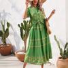 Women's Clothing Printing Half-Length Sleeve National Style Summer Soft Dress