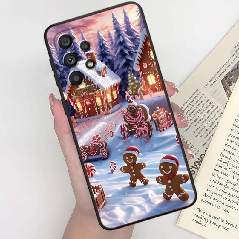 Christmas Gift Box Design Phone Case For Samsung A41 A35 A34 A33 A32 A25 A24 A23 A21s A06 A05 A04 A03 Note 10 20 Ultra 5G Black
