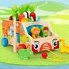 Seven-In-One Multi-Functional Pairing Car Children'S Educational Early Education Catch Insects And Pull Radishes Animal Pairing Wooden Toys