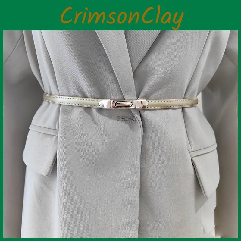 Summer Genuine Leather Girl Slim Waist Belt Metal Buckle Dresses Decoration