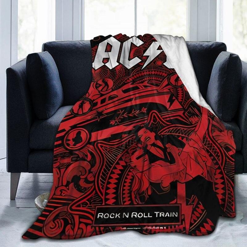 Nová 3D tištěná deka AC/DC Rock Band, měkká flanelová přikrývka, teplá sherpa deka pro všechna roční období, na postele, pohovku, do kanceláře