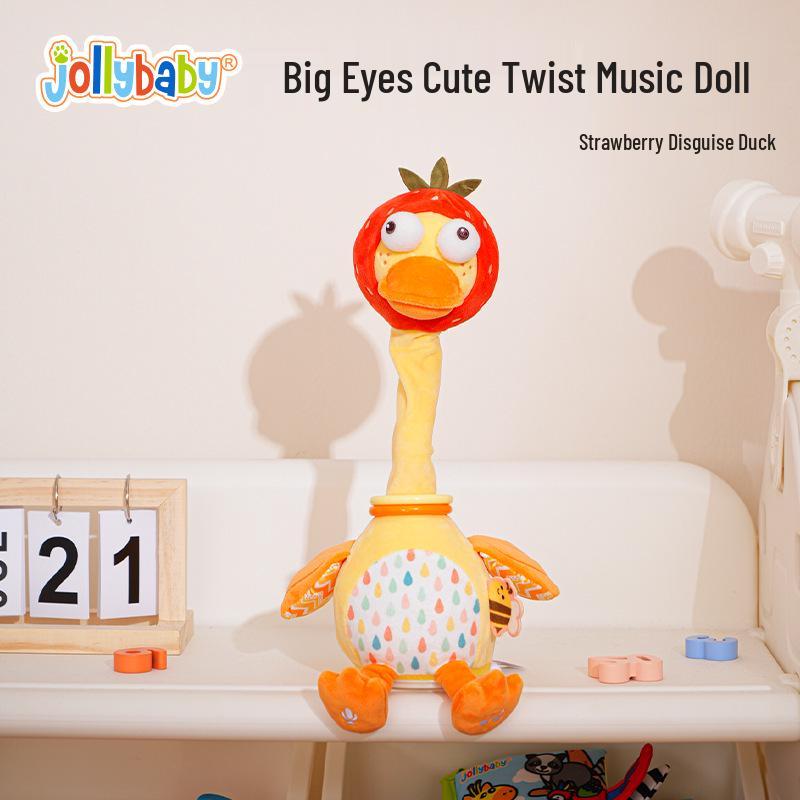 Jollybaby Singing & Soothing Plush Duck Toy for Early Education 36 cm
