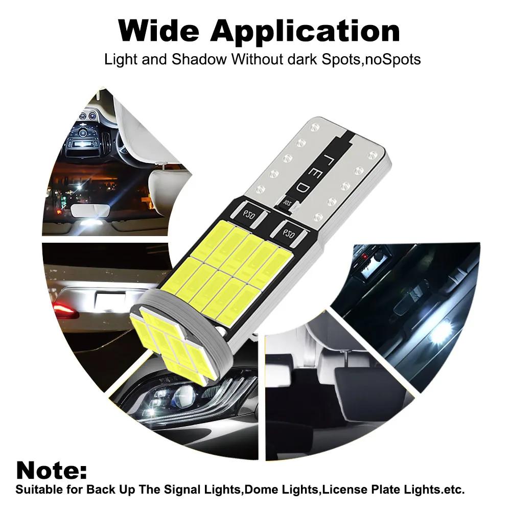 2Pcs T10 W5W 194 501 Led Canbus No Error Car Interior Light T10 26 SMD 4014 Chip Pure White Instrument Lights Bulb Signal Lamp