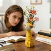Cat Vase Funny Cute Floral Planter Cat Bud Vase for Home Indoor Women Office Desk Birthday Housewarming Valentine's Day Decor