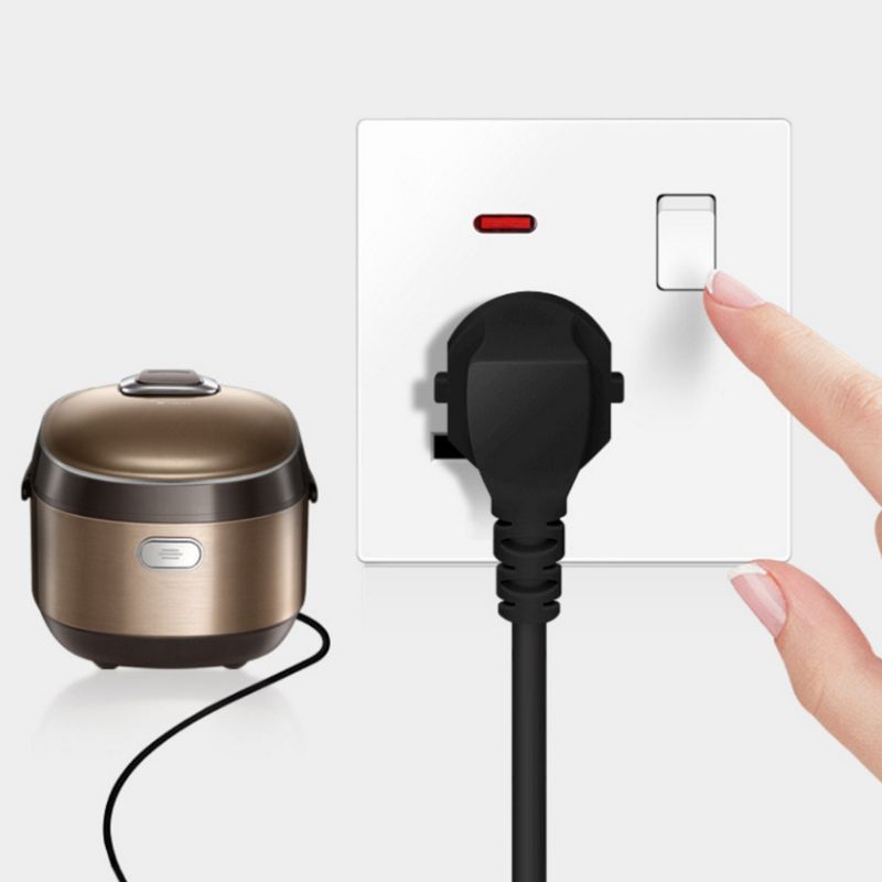 Wall Mounted UK Power Outlet with 2 USB Ports Compact Panel Power Socket