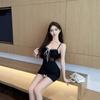 Sexy Pure Desire Temperament Slim Skirt Design Sense Perspective Lace Splicing Suspender Dress