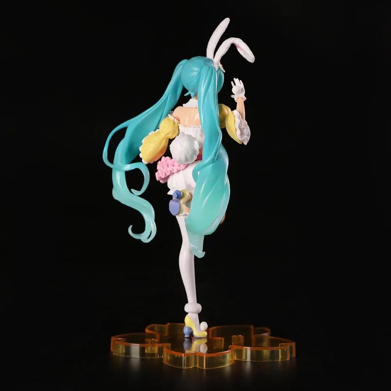 23CM Hatsune Miku Anime Figure Kawaii Pvc Model Doll Action Figurals Rabbit Ears Collect Ornaments Christmas Toys Gifts