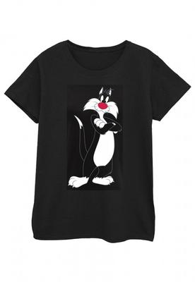 Camiseta feminina/senhora Sylvester de braços cruzados de algodão