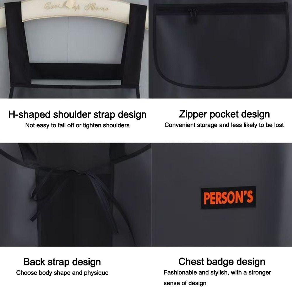 PU Kitchen Apron Waterproof Cleaning Aprons Thickened Work Apron  Unisex