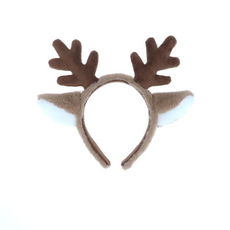 Fluffy Deer Ear Headband With Snowflake Design - Soft Plush Animal Ears Hair Accessory Cosplay Party Daily Wear