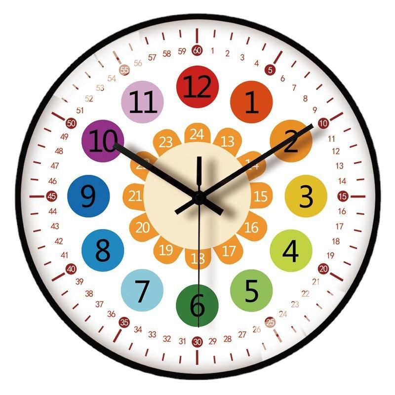 12-inch 30cm early education wall clock home living room clock children's room simple decorative wall clock
