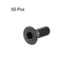 uxcell Hex Socket Head Bolts, Flat Head Bolts, 10.9 Carbon Steel, Machine Screws, M3*8mm, Pack of 50