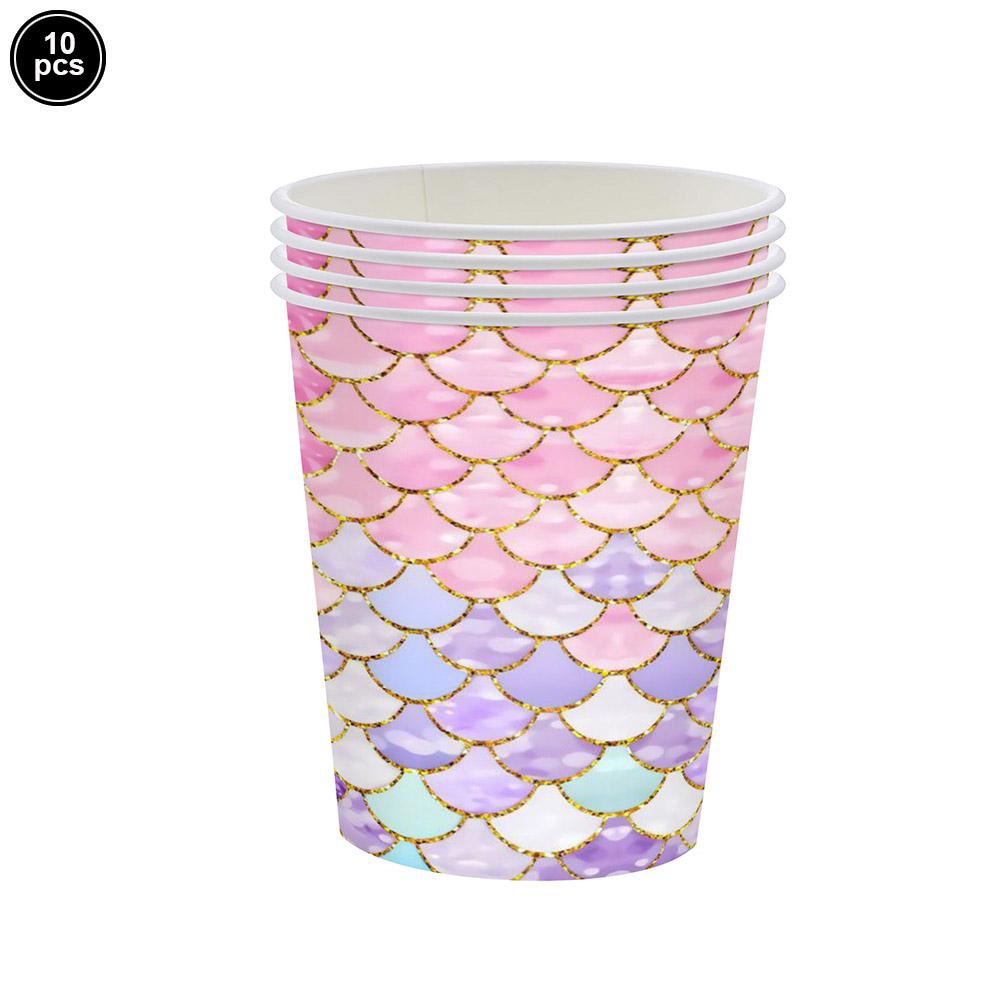 Mermaid Birthday Party Decoration 3D Balloons Cup Plate Napkins Banner For Kids Girls Party Favor Gifts Baby Shower Photo Props