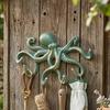 Gancho Decorativo para Abrigos de Pulpo de Hierro Fundido, Colgador de Metal Rústico para Ropa en Pared, Portarrollos para Toallas de Mano Náutico para Dormitorio Baño Cocina