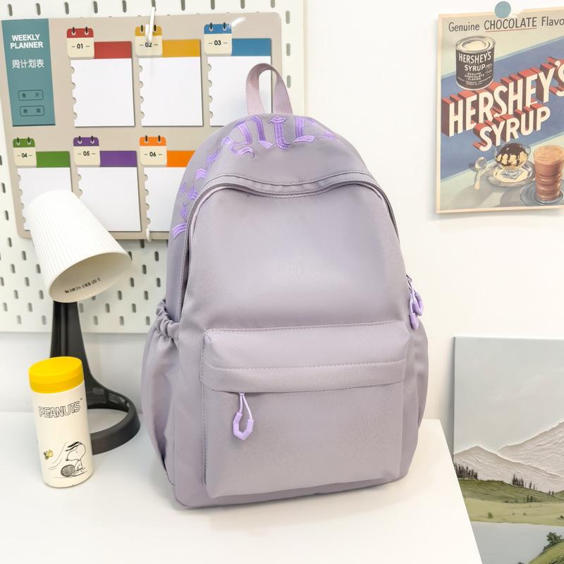 Schoolbag Schoolbag for Female Students Ins Wind Simple Korean Version of Casual Junior High School Students Backpack Large Capacity High School