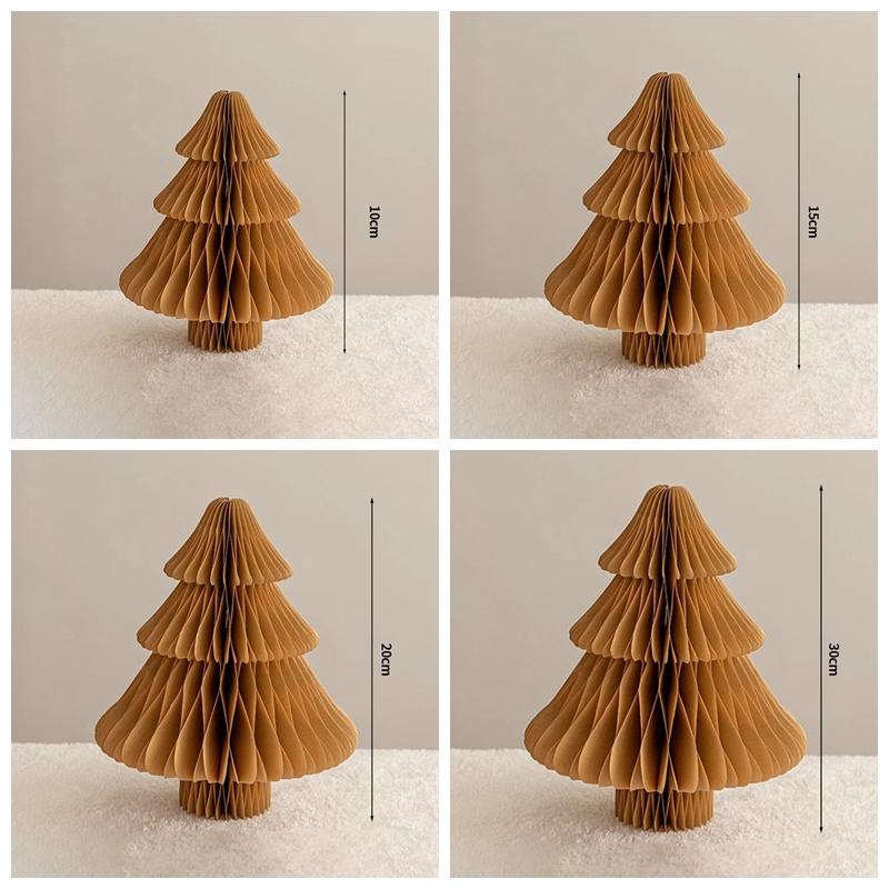 Paper Folding Christmas Tree Ornament 3D Honeycomb Christmas Tree New Year Xmas Festive Atmosphere Party Dinner Tabletop Decor