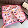 Cute Dog Print Square Silk Scarf for Women Hijab Hair Bands Neckerchief Female Satin Shawl Ribbon Headband Fashion Wraps Bandana