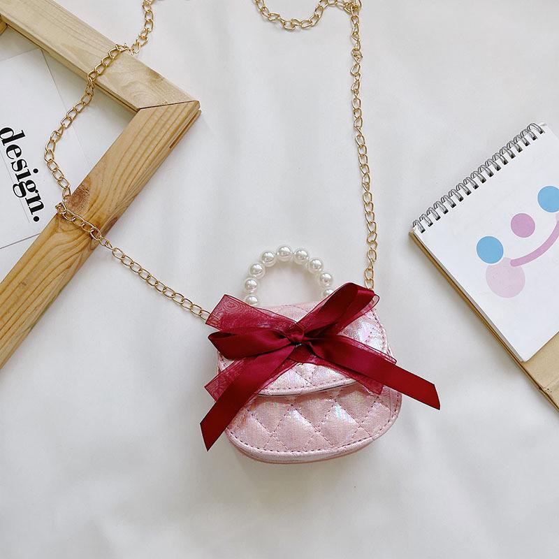 Adorable Mini Princess Handbag For Kids With Cute Cartoon Design And Pearl Details