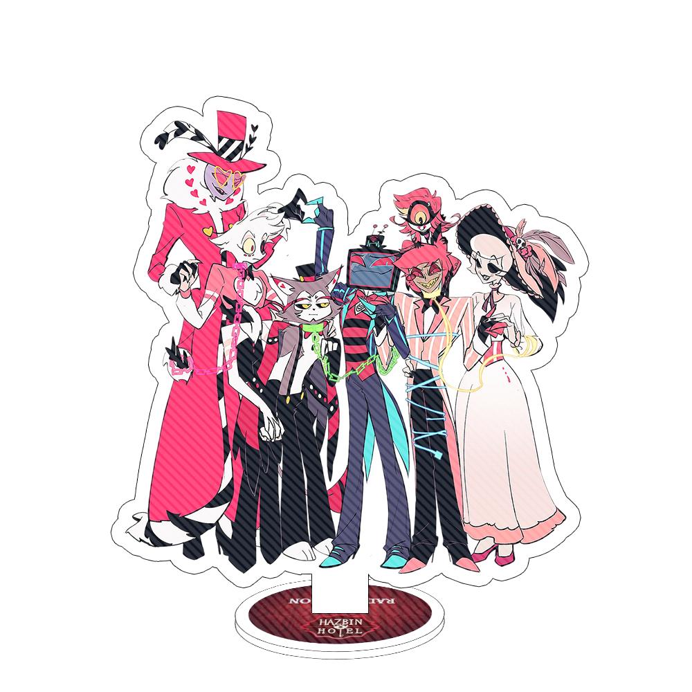 Anime Peripherals 15CM Acrylic Stand Velvet Alastor Vox Valentino Lucifer Adam The Exorcist Desktop Ornament Festival Gift