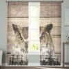 Antique Wood Owl Forest Curtain For Living Room Transparent Tulle Curtains Window Sheer For The Bedroom Accessories Decor