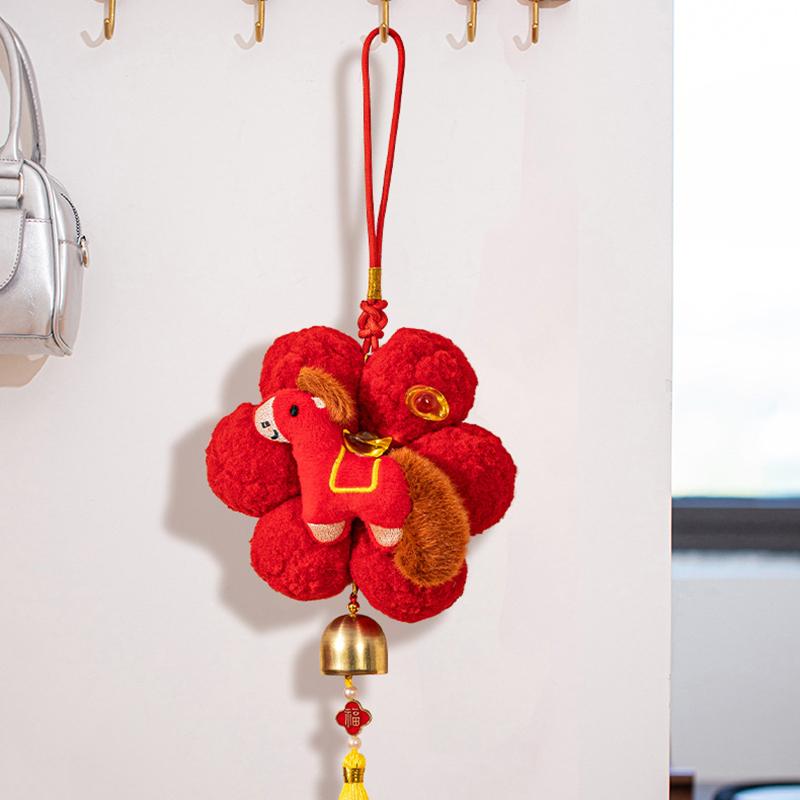 2026 Year Of The Horse  Year Decor Pendant Plush Living Room Joyful Atmosphere Decor Spring Festival Entrance Door Hanging
