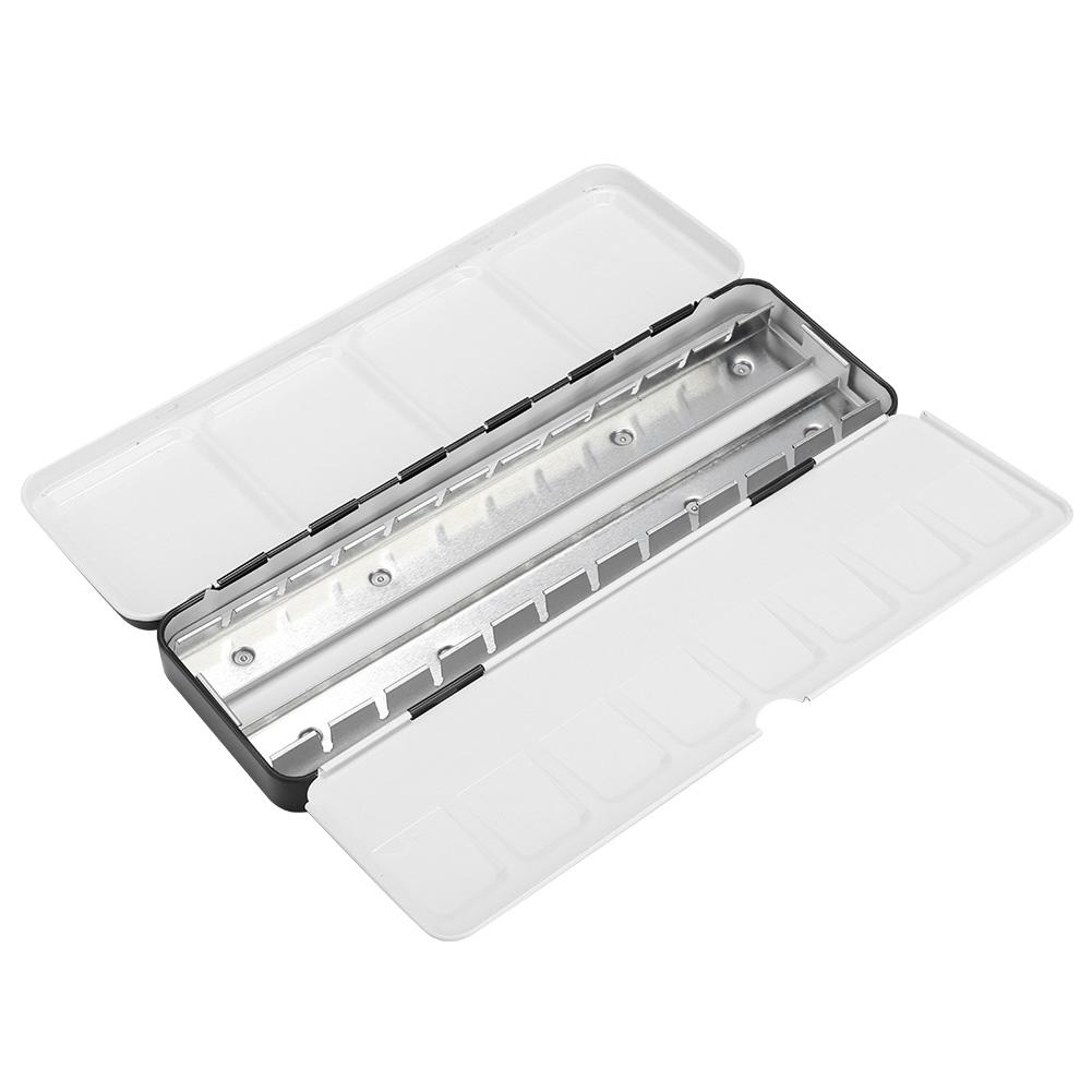 Tinplate Watercolor Box Black Anti Skid 24 Colors Painting Solid Pigment Case Painting Supply
