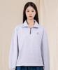 Ellamo French Terry Half-Zip Collared Oversized Sweatshirt [Melange]
