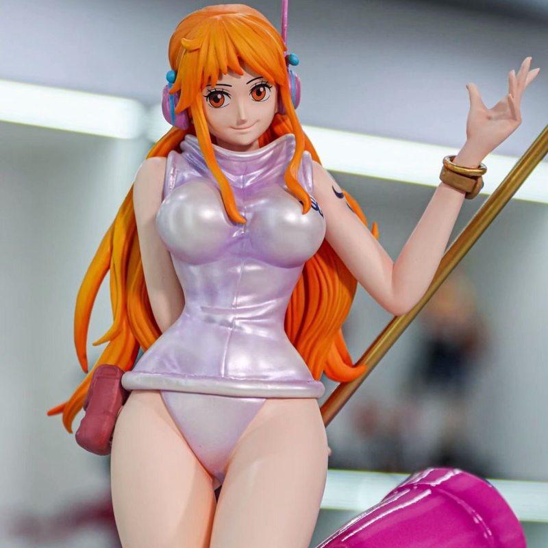 Jt One Piece Nami Statue Egghead Island Series Glossy Pearl Finish Magnetic Base Anime Collectible Male Gift Peripheral Decor