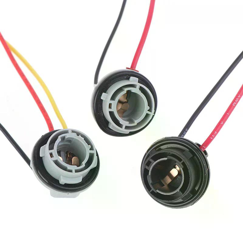 2pcs 1156 1157 Bulb Socket BAY15D Lamp Holder P21/5W Adapter Base Connector For Brake Light Plastic Car Accessories