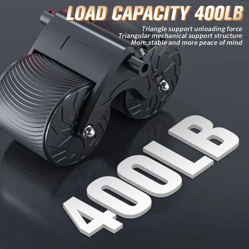 New Ab Roller Wheel with Timer Knee Mat,Automatic Rebound Abdominal Wheel with Elbow Support Ab Workout Equipment for Core Muscles Abs Exercise Roller
