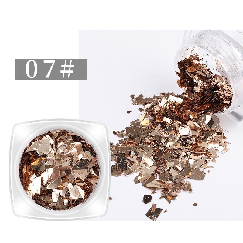 Iridescent Nail Art Sequins: Colorful Cellophane Fragments & Aurora Paper