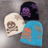 Skull Knitted Unisex Pumpkin Hat With Letter Design For Fall And Winter Seasons