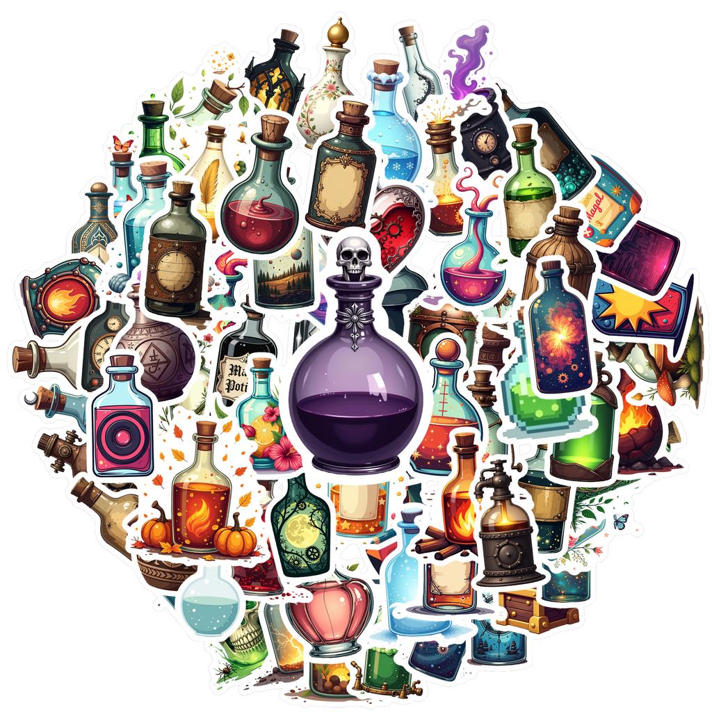 35-150pcs Magic Potion Bottle Stickers Funny Bottles Decals Diy Laptops Phones Decorative Stickers Teacher Reward School Supplie