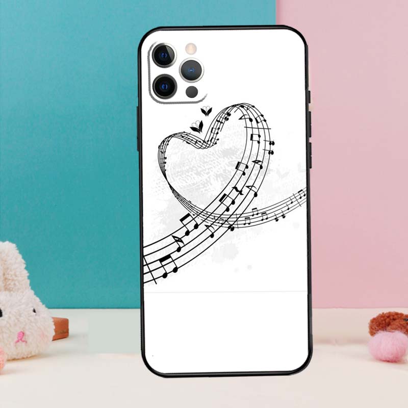 Musiknot Symbol Piano Telefonfodral För iPhone 17 Air 16 15 14 12 11 13 Pro Max 12 13 mini 15 16 Plus 16e Fodral Coque