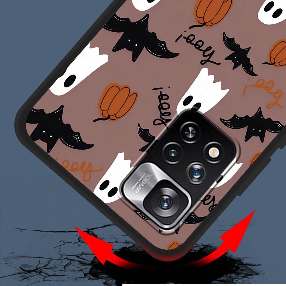 Hallowmas Cute Case for Xiaomi Redmi Note 11 10S 8T 10 12 Pro Plus 11T 8 9 11E 11S 5 Pro 9S 7 Soft TPU Black Phone Cover