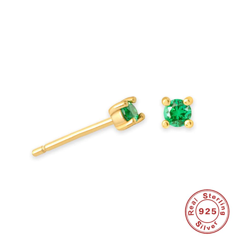 

Серьги-гвоздики из стерлингового серебра S925 с четырьмя когтями и цирконием, миниатюрные цветные бриллианты, месяц рождения, бриллиантовый набор, украшения для ушей для пары 925 Silver