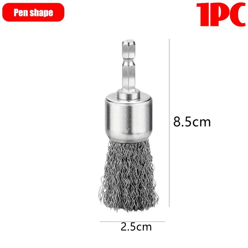 5/1Pcs Wire Brush Wheel Disc Polishing Wheel Brush Removal Cleaning Hexagonal Rod Electric Grinder Hardware Tool Parts Supplies