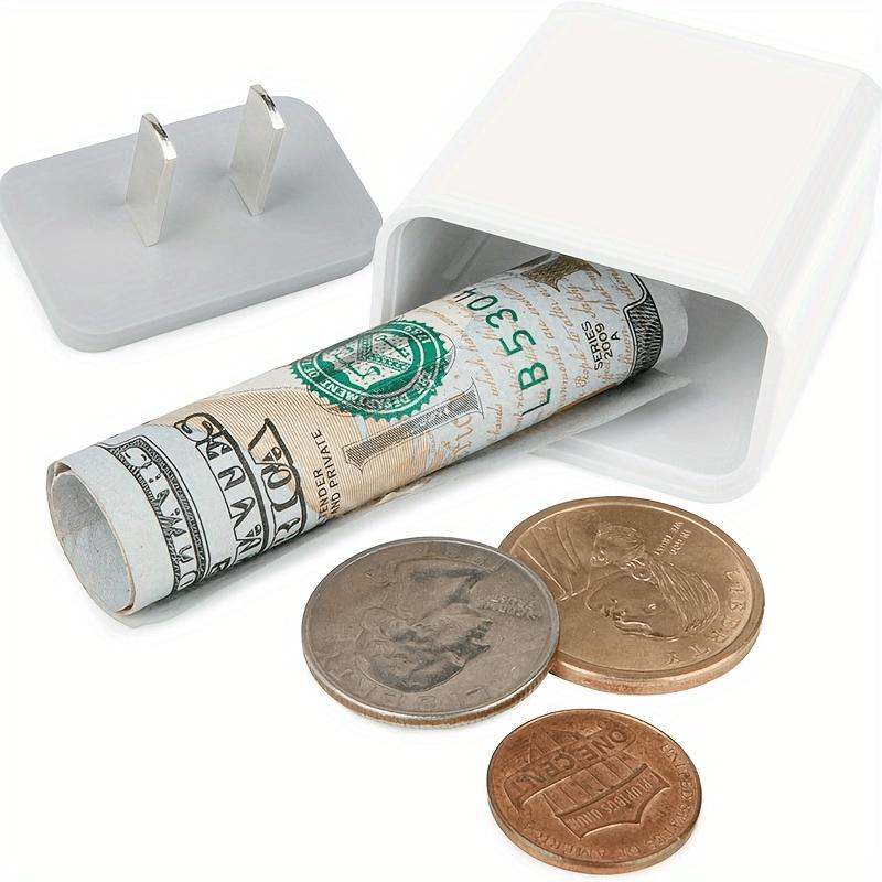 1pc Multipurpose Square Plastic Safe Box with Realistic Charger Plug Design, Portable Travel Storage for Cash and Medicine